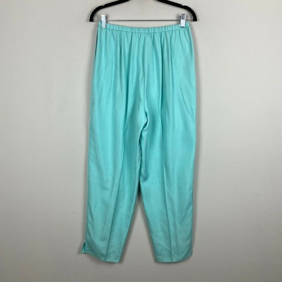 SHAMASK Pants 100% Silk Womens Size 2 Blue Bergdorf Goodman Relaxed - Picture 6 of 9